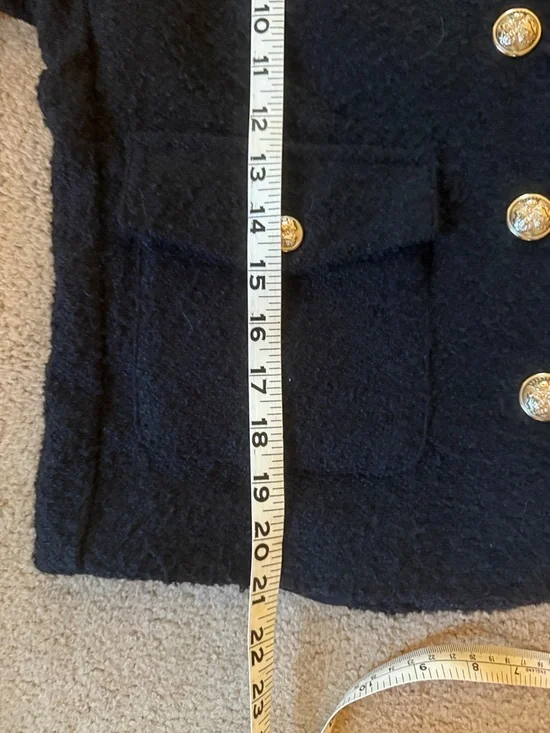 Universal Thread Black Bouclé Gold Metal Lady Button-Front Jacket Size S - Picture 9 of 9